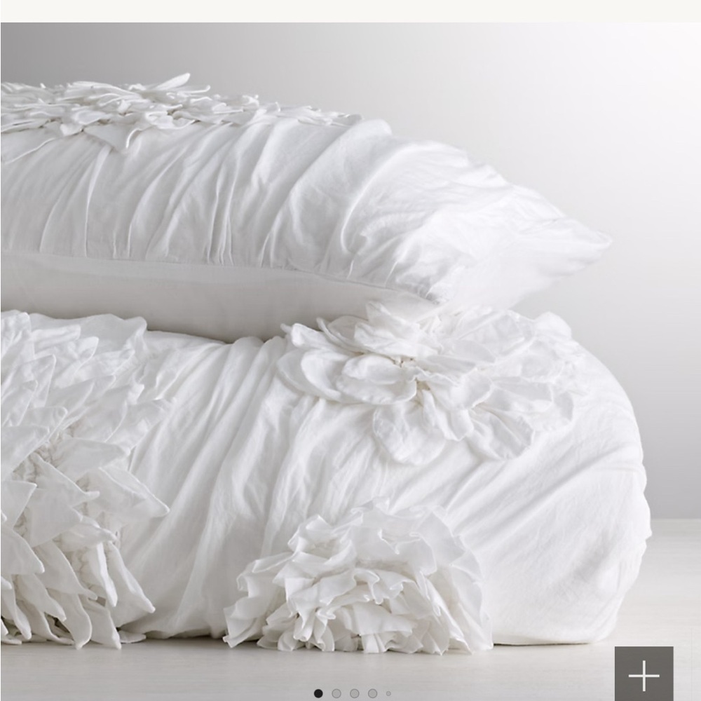 RH fleur standard sham white